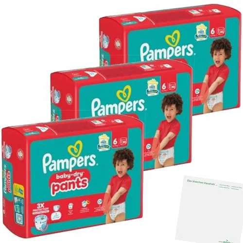 usy Bundle für Pampers Baby Dry Pants Gr.6 13-19kg Extra Large 3er Pack (3x20St Packung) + usy Block