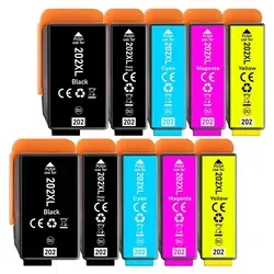 10er Pack Druckerpatronen 202 202XL für Epson XP-6105 - Hochwertige kompatible Druckerpatronen für Epson XP-6105 mit hoher Druckleistung und kosteneffizientem Einsatz – ideal für Zuhause und Büro.