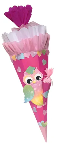 Schultüte Bastelset Eule, Zuckertüte, 1. Schultag für Kinder, DIY