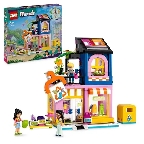 LEGO Friends Vintage-Modegeschäft - Kreativer Bausatz mit 3 Figuren, Katze und Modezubehör für sozial-emotionale Rollenspiele, ideal für Kinder ab 6 Jahren