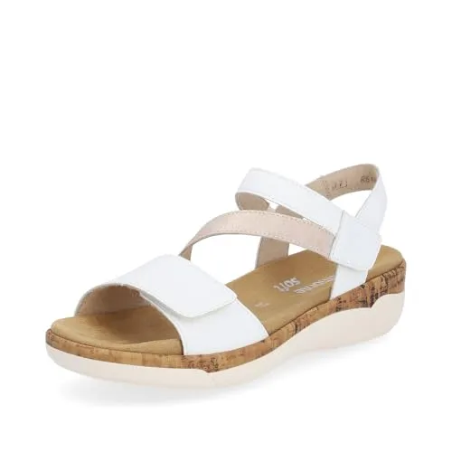 Remonte Keilsandalette – Bequemer Sommerschuh mit Softfußbett - Wanderschuhe für Damen mit Klettverschluss, ideal für warme Tage. Das gepolsterte Softfußbett sorgt für höchsten Komfort beim Gehen.
