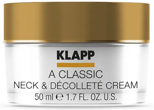 KLAPP A CLASSIC Neck & Décolleté Cream 50 ml - Reichhaltige Intensivpflege für Hals und Dekolleté mit hochwertigen Pflanzenölen. Schützt die Haut vor freien Radikalen und wirkt der Hautalterung entgegen. Ideal für reife Haut.
