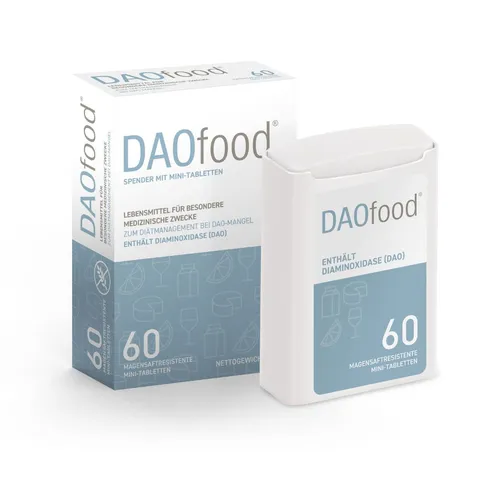 DAOfood: Nahrungsergänzungsmittel gegen Histaminintoleranz - Verdauung: Unterstützt die Linderung von DAO-Mangel und Histaminintoleranz durch die enthaltene Diaminoxidase (DAO) für unbeschwerte Mahlzeiten.