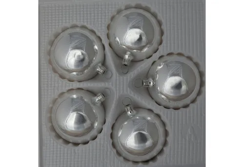 Weihnachtsbaumschmuck Silber von Lauschaer Glas