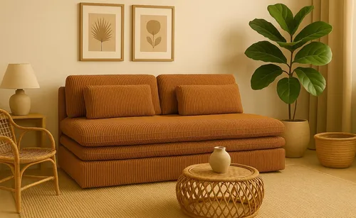 Kaiser Möbel Schlafsofa OLIA mit Bettkasten in Senffarbe