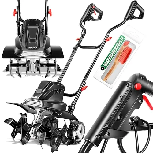 MASKO® Motorhacke elektrisch 1500 Watt | Gartenfräse mit 40cm Breite