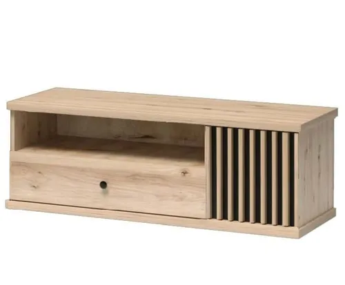 Marmex Möbel TV-Schrank CALI 07 - Stilvolles TV-Board mit Lamellen - TV-Schränke mit Schublade, Schranktür und offenen Fächern für optimalen Stauraum und modernes Design.