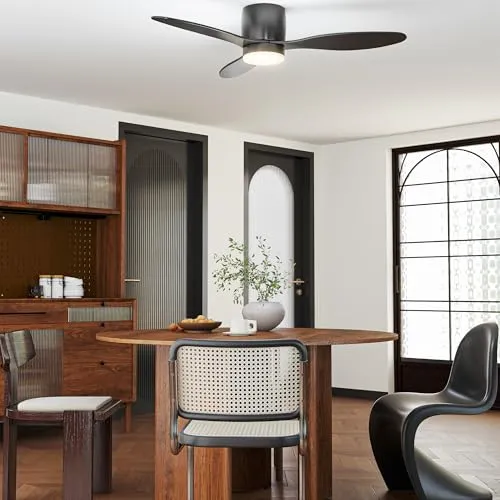 HOMCOM Deckenventilator mit Beleuchtung und Fernbedienung 115 cm - Deckenventilatoren mit Beleuchtung: Flexibel einstellbare LED-Beleuchtung in 3 Farben, leiser DC Motor mit 6 Geschwindigkeiten und Timer-Funktion für optimalen Komfort im Schlafzimmer oder Wohnzimmer.