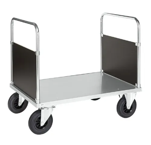 OSWALD Transportwagen Doppel-Stirnwandwagen mit Blechboden 1200x800mm - Robuster Transportwagen mit 500 kg Tragkraft, verzinktem Stahlblechboden und praktischem Schiebebügel für einfachen Transport. Ideal für den professionellen Einsatz in Lager und Betrieb.