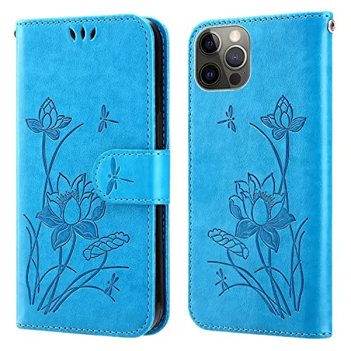 König Design Handyhülle kompatibel mit Apple iPhone 14 Pro Schutzhülle Case Cover Kartenfach Blau