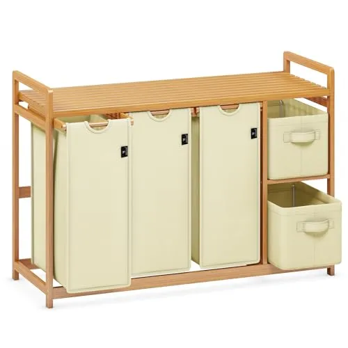 ADEL DREAM Wäschekorb 5 Fächer in beige von AdelDream