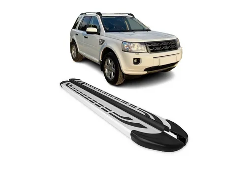 OMAC Kfz-Schmutzfänger Trittbretter für Land Rover Freelander 2006-14 - Hochwertige Aluminium-Trittbretter für Land Rover Freelander, rutschfest und stabil. Optimieren Sie den Zugang zu Ihrem Fahrzeug und schützen Sie die Karosserie effektiv vor Kratzern und Stößen.