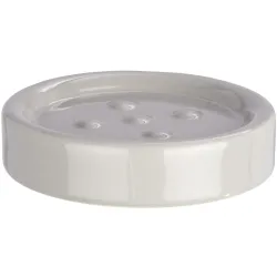 Wenko-Wenselaar GmbH & Co. KG WENKO Polaris Pastel Seifenablage, Ausgefallener Seifenhalter zur Aufbewahrung von Handseife, Hellgrau 22428100