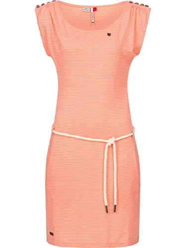 Ragwear Damen Kleid Sommerkleid kurz Chego Stripes Intl. Coral22 Gr. XL