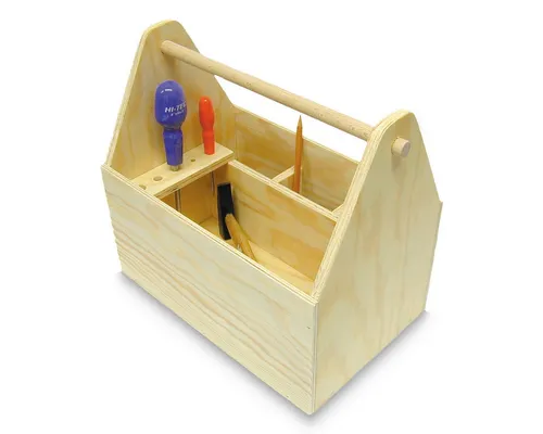 matches21 HOME & HOBBY Werkzeugkiste Bausatz für Kinder - Kreativer Holzbaukasten für Kinder ab 12 Jahren. Ideal für Bastelprojekte mit ca. 4-8 Stunden Aufbauzeit. Komplettes Materialset, ohne Farben und Werkzeuge. Perfekt für junge Handwerker!