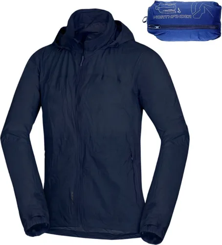 Wasserdichte Packbare Herren Outdoorjacke NORTHFINDER Northkit - Dunkelblau XL - Funktionsjacke NORTHFINDER Northkit, leicht und verpackbar mit 10.000 mm Wassersäule und hervorragender Atmungsaktivität. Ideal für Outdoor-Aktivitäten und Notfälle.