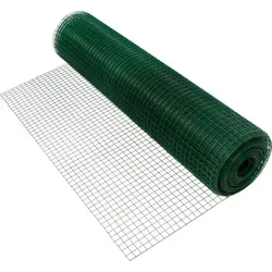 ECD Germany Volierendraht Grün 25x25mm, 1x10m, verzinkter Stahl - Robuster Volierendraht auf Rolle, ideal für Gehege und Umzäunungen. Witterungsbeständig und flexibel, sorgt für langlebige Lösungen im Garten.