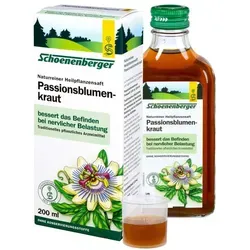 Schoenenberger Naturreiner Heilpflanzensaft Passionsblumenkraut - Arzneimittel zur Unterstützung bei nervlicher Belastung und Schlafstörungen, mit natürlichen Inhaltsstoffen aus kontrolliert biologischem Anbau für mehr Wohlbefinden.