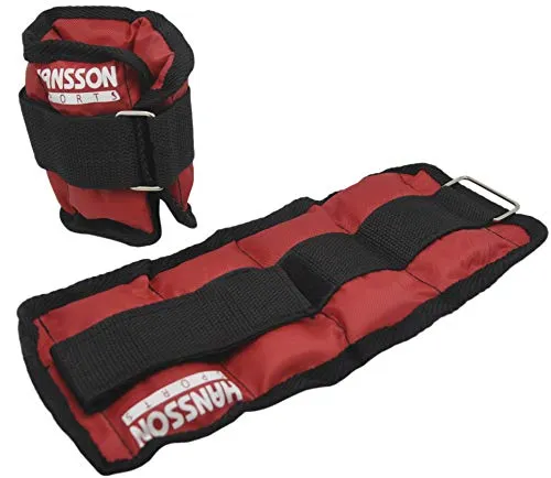 Hansson.Sports Gewichtsmanschetten Laufgewichte für Fuss/Hand-Gelenke Paar - 2x0,5KG rot