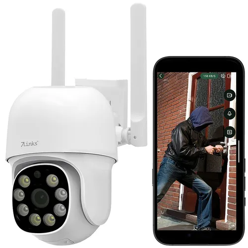 7links WLAN-Pan-Tilt-Außenkamera 2K mit Farb-Nachtsicht