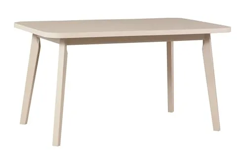 Klappbarer Esstisch OSLO - Beige/Weiß, großer Familientisch - Moderner klappbarer Esstisch OSLO, ausziehbar von 140 auf 180 cm, ideal für Familienessen. Robuste Buchenholzbeine und feuchtigkeitsresistente Laminatoberfläche sorgen für Langlebigkeit.