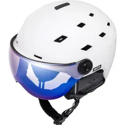Meteor Glide Skihelm Snowboardhelm Snowboard Helm Ski Helmet mit Visier M 55-58 cm Weiß - Weiß