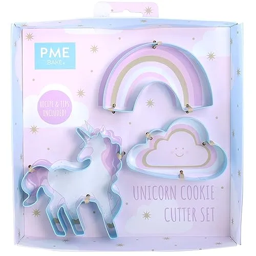 PME Einhorn Plätzchenausstecher-Set mit 3 Stück, Blau