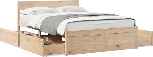 Maison Exclusive Massivholzbett 120x200 cm mit Stauraum