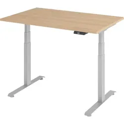 bümö Elektrisch Höhenverstellbarer Schreibtisch, Eiche, 120x80 cm - Kinderschreibtische mit ergonomischer Höhenverstellung von 64,5 bis 129,5 cm für gesundes Arbeiten. Modernes Design und hoher Komfort dank leisen Motoren und Kollisionsschutz.
