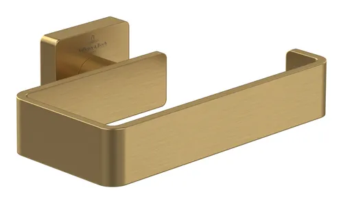Villeroy & Boch Elements - Striking Toilettenpapierhalter ohne Deckel - Eleganter Toilettenpapierhalter in brushed gold, ideal für ein modernes Badezimmer-Design und praktische Handhabung.