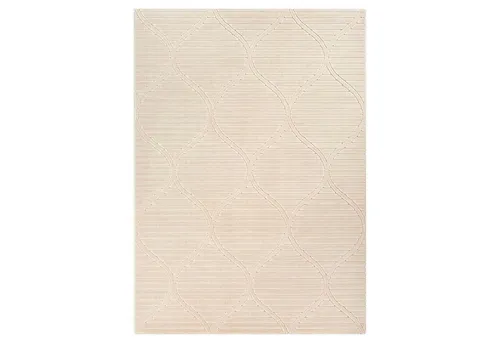 merinos Teppich LA PALMA, 200 x 280 cm, Beige, Wabenoptik