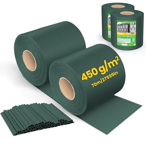 VOUNOT PVC Sichtschutzstreifen für Doppelstabmatten 140m x 19cm - Gartensichtschutz: Robuster Sichtschutzstreifen aus 450 g/m² PVC, UV- und wetterfest, ideal für optimale Privatsphäre und einfachen Einbau mit 80 Befestigungsclips.