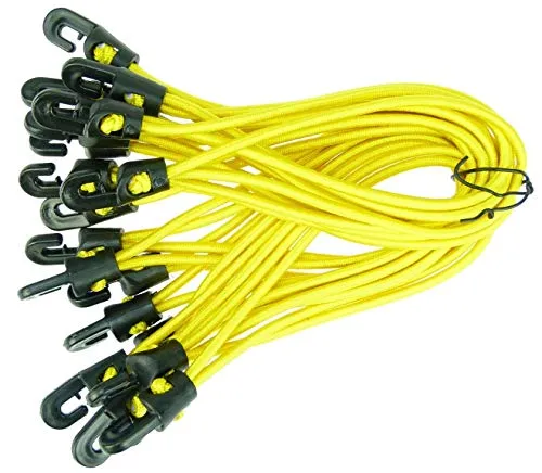 Stück Spannfix Planenspanner 18 cm, Ø 4 mm Gelb - Spanngummi Expander mit Haken (10 Stück, Gelb) 10