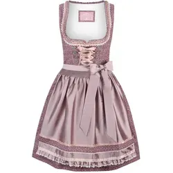 Wiesnwuid Damen Ruby Mini Dirndl, Beere, 38 - Elegantes Mini Dirndl in Beere mit Blumennuster und passender Schürze, ideal für festliche Anlässe und die Wiesn.