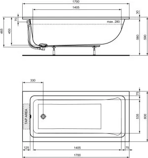Ideal Standard La Dolce Vita Duo-Badewanne 170 x 80 cm von Ideal Standard