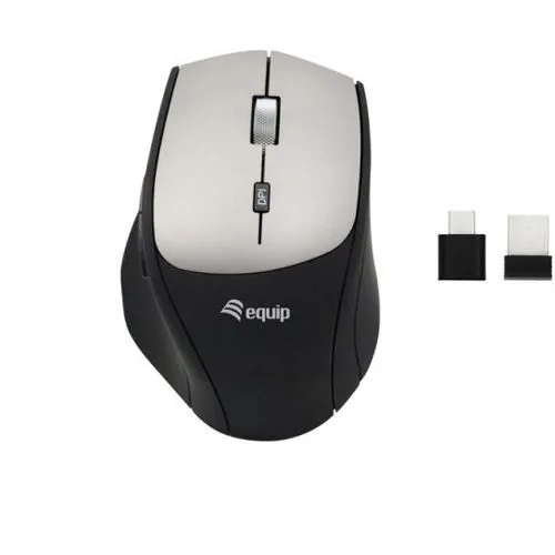 Equip Optische Maus kabellos Dual Adapter USB-C+A R+L sw