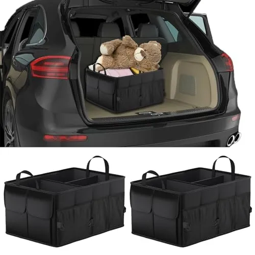 VBGURR 2Stück Kofferraum Organizer, Wasserdicht Auto Kofferraum Organizer Mit Fächern, Auto Box Kofferraums (2 Stück)