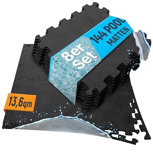 NEOLYMP Whirlpoolmatte - Robuste Schutzmatte für Pools und Whirlpools - Die NEOLYMP Whirlpoolmatte aus leichtem EVA-Schaum bietet zuverlässigen Schutz für deinen Poolboden. Mit 144 Puzzlestücken und Randteilen eignet sie sich ideal für individuelle Anpassungen und sorgt für eine rutschfeste Oberfläche.