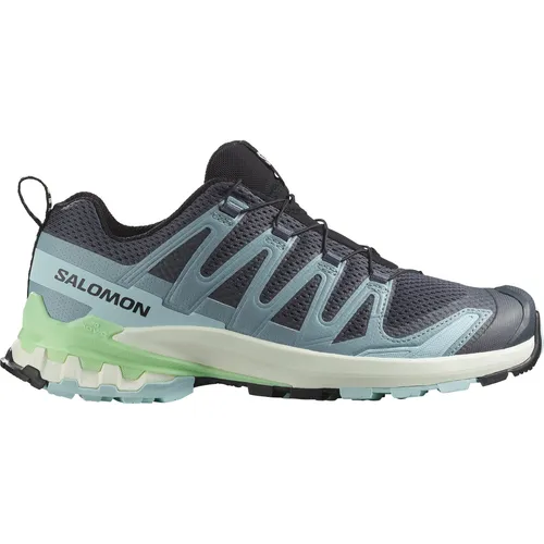 SALOMON Damen Trailrunningschuhe XA PRO 3D V9 W Turbul/Iced A/Patin - Laufschuhe für Trailrunning, bieten Stabilität und Langlebigkeit für wilde Abenteuer. Mit verbessertem Grip und Schutz durch das spezielle Stollenprofil und All Terrain Contagrip.