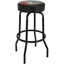 Fender Barhocker - Stylischer Barhocker für Gitarrenliebhaber - Barhocker 76 cm mit schaumgepolsterter Sitzfläche und aufgedrucktem Guitars & Amps Design. Ideal für Spieler und Fans, inklusive aufgenähter Pick-Tasche für mehrere Plektren.