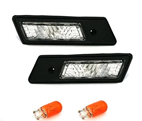 Depo Seitenblinker Set in Weiß mit schwarzem Plastikrahmen Blinker