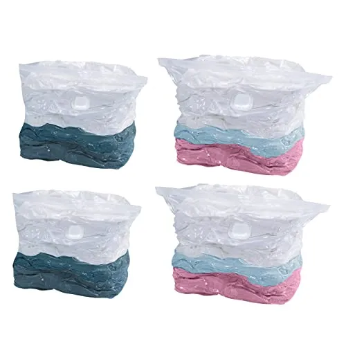 WENKO Vakuum Mod. Cube Set, 4-teilig - Aufbewahrungsboxen mit bis zu 75% Platzersparnis. Ideal für Saison-Bekleidung, Bettdecken und mehr. Transparentes Design für einfache Übersicht und Schutz vor Staub und Motten.