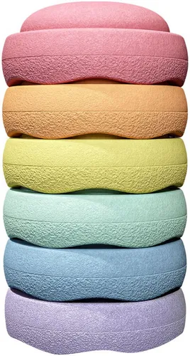 Stapelstein Spielcenter Original Mini rainbow pastel - Motorikspielzeug für Kinder ab 12 Monaten, fördert die Kreativität und motorischen Fähigkeiten durch vielseitige Spielmöglichkeiten.