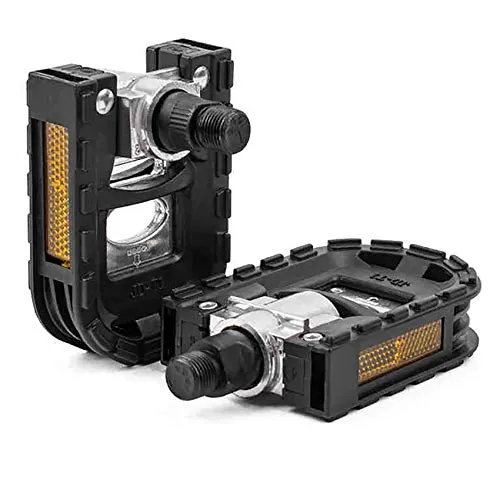 Klapppedal,Pedal für Faltrad mit Reflektoren, Fahrradpedale klappbare Pedale aus Aluminium für Mountainbike, Trekking, City Fahrräder Fahrradzubehör,Fahrräder Pedale, Pedal aus Kunstharz