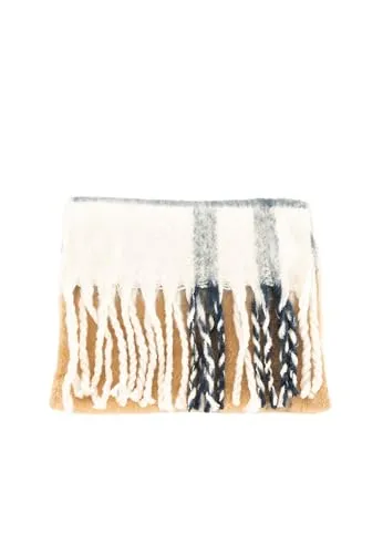 Barbour Schal Isla Tartan Schnalle Scarf BR51 Hessian Tartan, weiß, One size