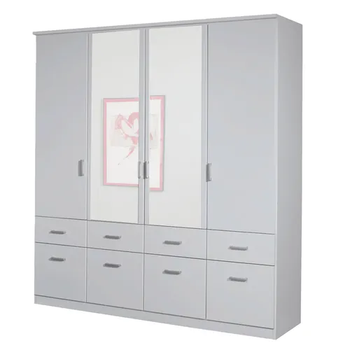 Kleiderschrank RAUCH Bremen, deckenhoch, weiß in weiß von Roller