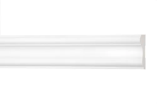 Hexim Perfect Stuckleiste AD 373, Flachleiste aus PU Serie 2 - Stuckleiste glatt, weißes Zierprofil, hart & stoßfest - Wandleiste vorgrundiert