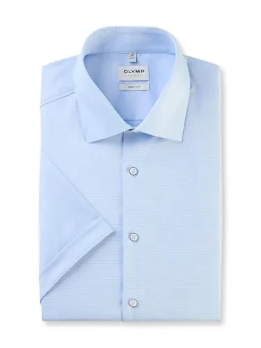 OLYMP Blusenshirt 214772 - Elegantes Hemd in Blau, Größe 45 - Stilvolles Blusenshirt aus 97% Baumwolle für hohen Tragekomfort, ideal für Business und Freizeit.
