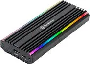 SilverStone SST-MS13 - USB-C 3.2 Gen 2 NVMe/SATA M.2 SSD Gehäuse - Gehäuse für NVMe- und SATA-M.2-SSDs mit 10 Gbps Übertragungsrate, RGB-LED-Statusanzeige und effizientem Wärmeableitungsdesign aus Aluminium.