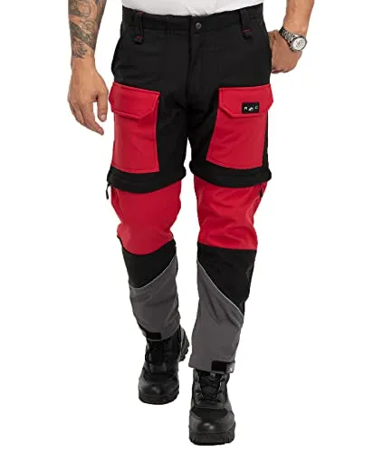 Rock Creek Herren Softshell Hose Cargohose Outdoorhose Wanderhose Herrenhose Wasserdicht Zip-Off Shorts Winterhose Trekkinghose H-309 Schwarz L